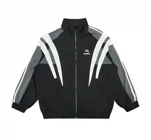 BLCG/Balenciaga 23ss otoño empalmado chaqueta con cuello alto abrigo deportivo