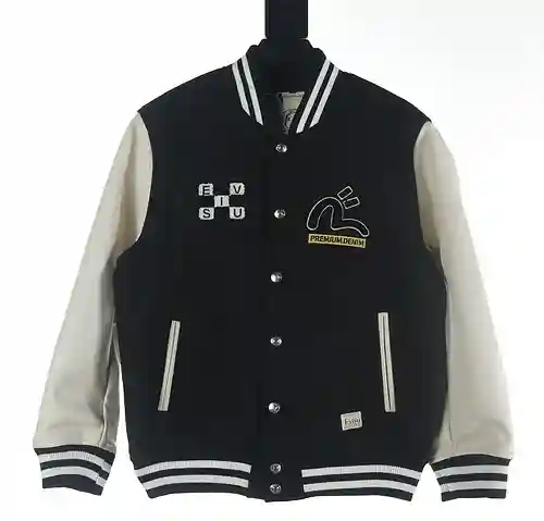 Chaqueta de uniforme de béisbol bordada con parche Daruma Ev*isu 24fw