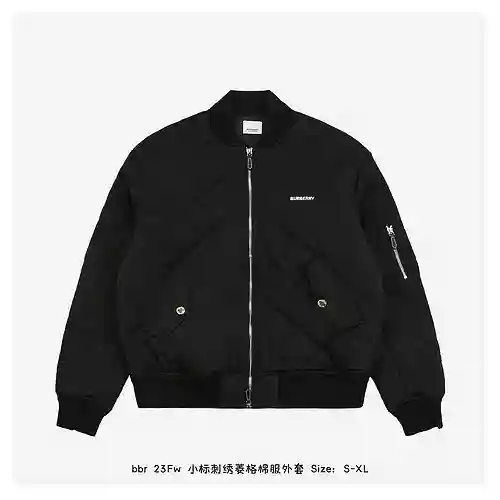 bbr 23Fw chaqueta de algodón con rombos bordados y logo pequeño