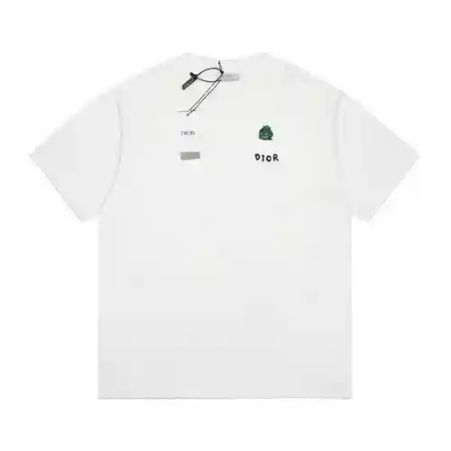CD Dior 24SS Año del Dragón Serie Patrón de dibujos animados Letras bordadas Manga corta