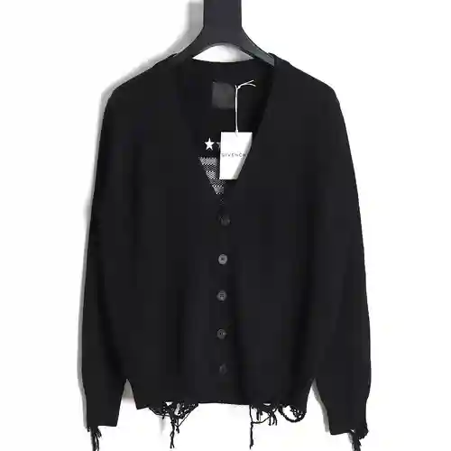 Jersey tipo cárdigan de punto con bordado de cuatro estrellas GVC Givenchy 23FW