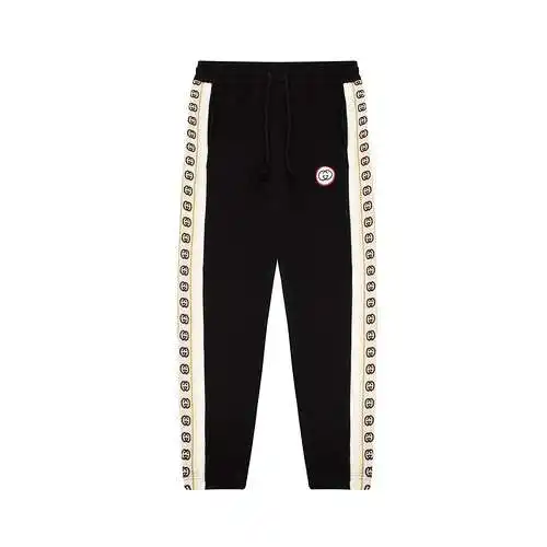 Gu*cci/Gucci 23FW pantalones deportivos y pantalones deportivos con logo de doble G y correas latera