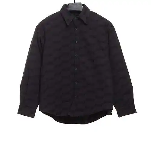 BLCG Balenciaga camisa de algodón jacquard con candados y estampado integral