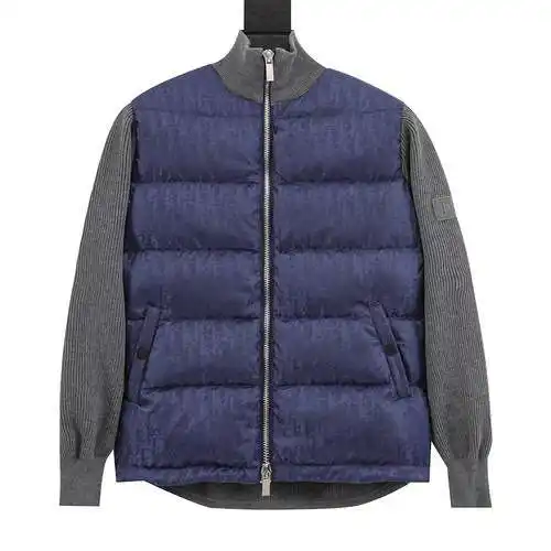 CD 23FW chaqueta de plumas de punto con patchwork