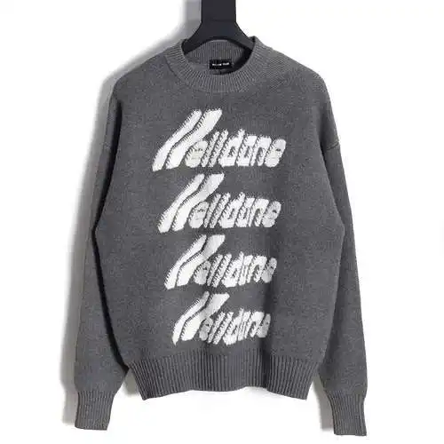 WE11 DONE 23FW Jersey de punto con cuello redondo y jacquard tipo toalla