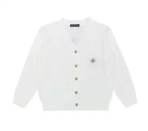 CH/Cro Heart 23FW Chaqueta tipo suéter de punto con estampado de herradura bordada en hilo plateado
