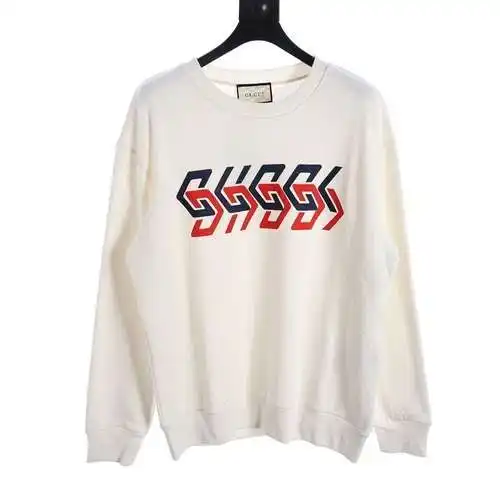 GU*CCI sudadera con cuello redondo y estampado de letras reflejadas