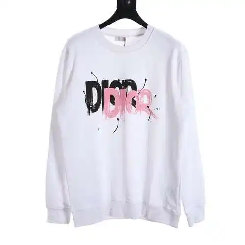 Sudadera con cuello redondo y estampado de letras graffiti en rosa y blanco CD