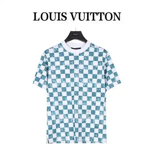 Camiseta de manga corta con estampado integral de cuadros LV/Louis Vuitton