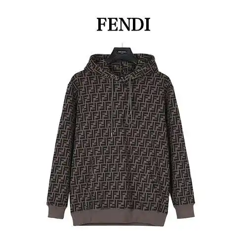 Fen*di/Fendi 23Fw Sudadera con capucha y logo integral Double F