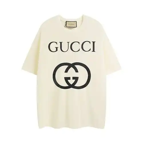 G*cci Gucci clásico de manga corta con estampado de forma extragrande de doble G entrelazada