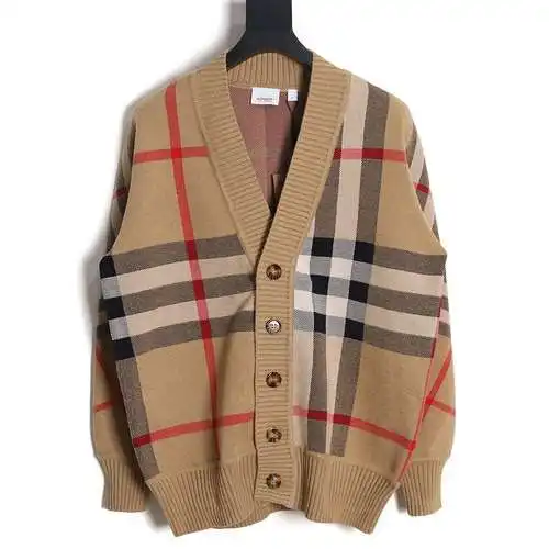 Jersey tipo cárdigan a cuadros grande BBR Burberry 23FW