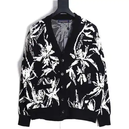 Cárdigan de jacquard de hojas LV Louis Vuitton 23FW