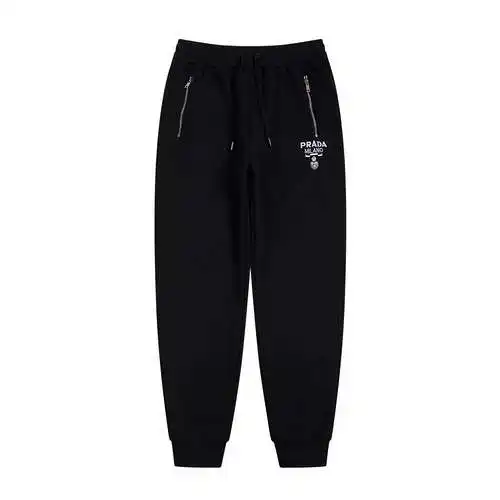Pra*da Prada pantalones deportivos informales de terciopelo grueso bordado simple de terciopelo de v
