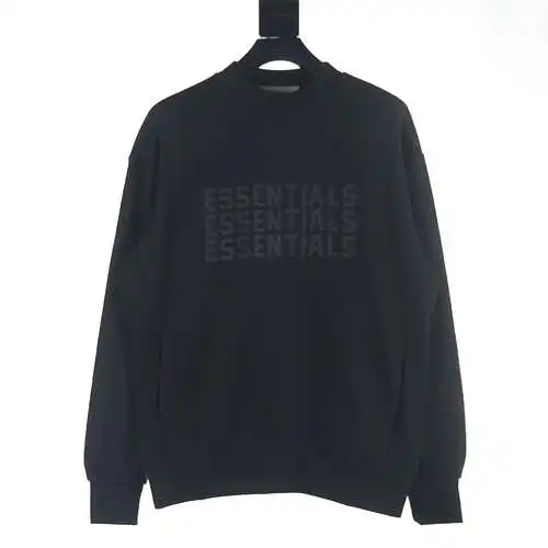 FEAR OF*GOD FOG sudadera multilínea ESSENTIALS de tres filas con letras de silicona y cuello redondo