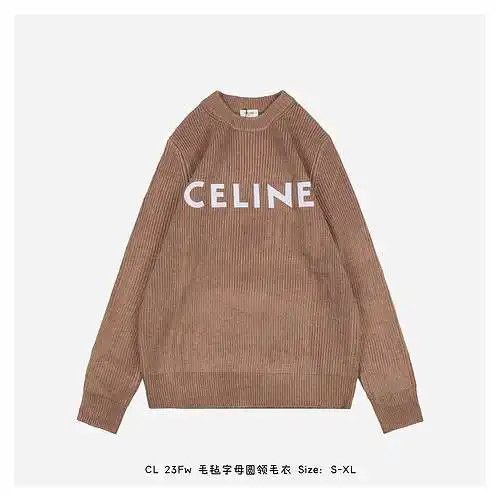 CL 23Fw suéter con cuello redondo y letras de fieltro