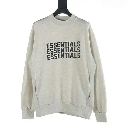 FEAR OF*GOD FOG sudadera multilínea ESSENTIALS de tres filas con letras de silicona y cuello redondo