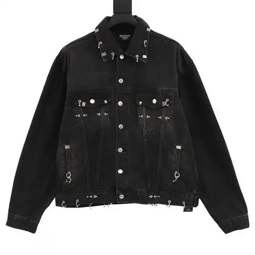 BLCG24SS chaqueta vaquera con puntera perforada y hebilla de anilla perforada con remaches