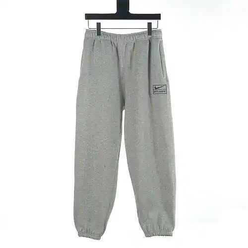 Ni*ke/Nike NK x Stu*ssy/Stu*ssy modelo conjunto color sólido bordado LOGO más pantalones de chándal 