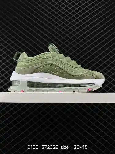 4 Auténticos Nike Wmns Air Max 97 ESS "Blanco/Azul/Rojo" Bullet Retro Air Cushion, zapatos