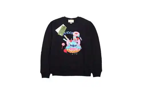 Gu*cci 23Fw sudadera con cuello redondo y estampado de dibujos animados