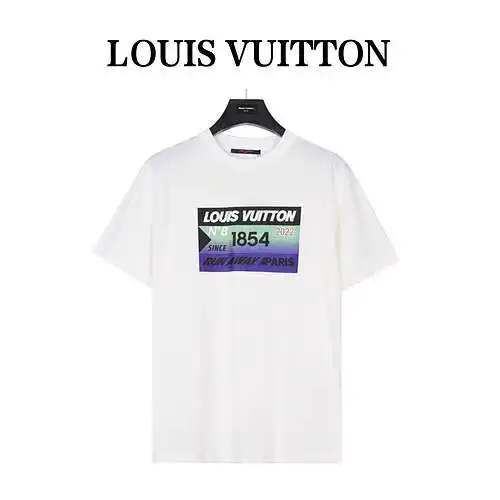 Camiseta de manga corta estilo pareja de verano con logotipo de letra LV Louis Vuitton