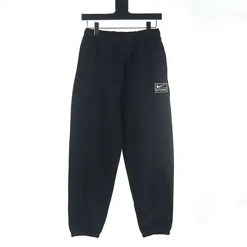 Ni*ke/Nike NK x Stu*ssy/Stu*ssy modelo conjunto color sólido bordado LOGO más pantalones de chándal 