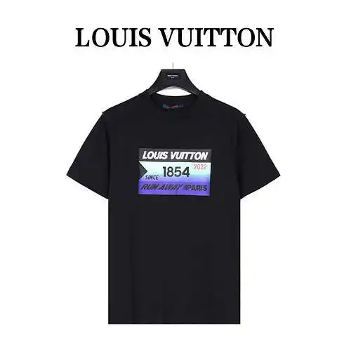 Camiseta de manga corta estilo pareja de verano con logotipo de letra LV Louis Vuitton