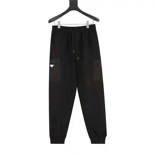 Pra*da/Prada 23Fw pantalones con bolsillos de nailon con doble cara
