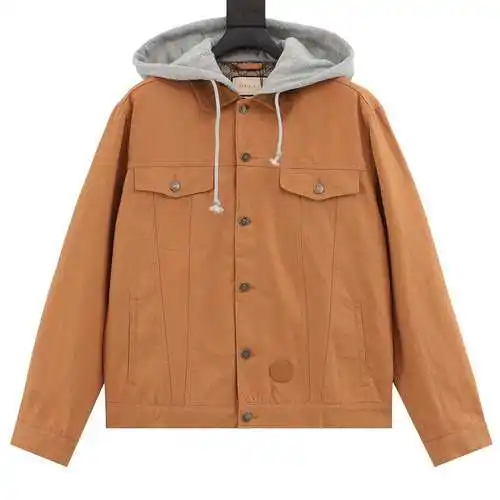 G Home 23Fw chaqueta vaquera con capucha y interior en jacquard en color en contraste