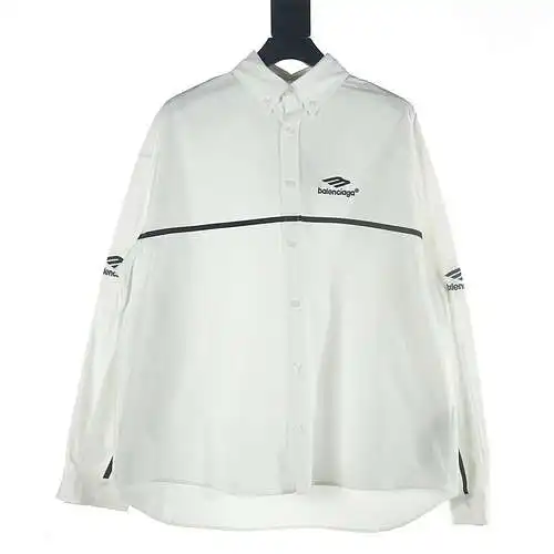 Balenciaga BLCG 3M camisa tejida de manga larga con botones y cintas