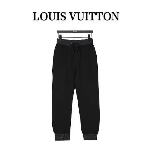 Pantalones estilo pasarela con logo bordado LV/Louis Vuitton 23Fw