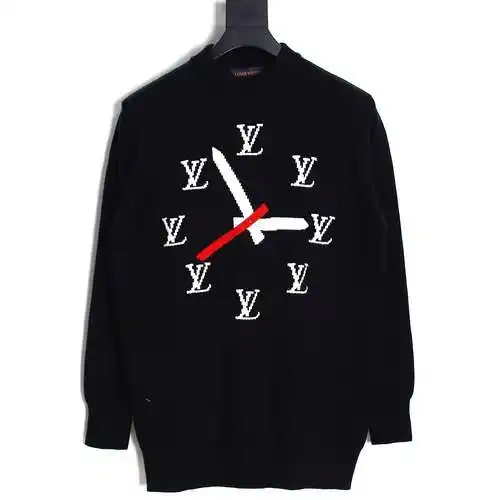 Jersey con cuello redondo en jacquard con reloj LV Louis Vuitton 23FW