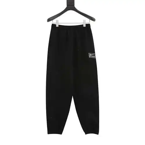 Ni*ke x Stu*ssy Nike Stu*ssy joint 23SS traje de pantalón deportivo de terciopelo con logo bordado d