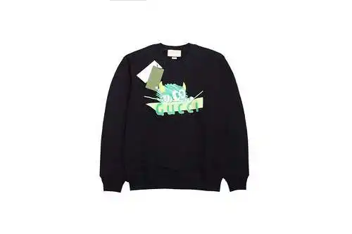 Sudadera con cuello redondo y letras de dibujos animados Gu*cci 23Fw