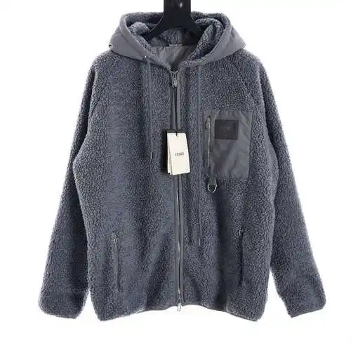 FD 23FW chaqueta con capucha y forro polar con bolsillo en el pecho