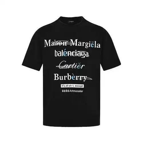 BLCG/Balenciaga 23ss manga corta estampada con parodia conjunta