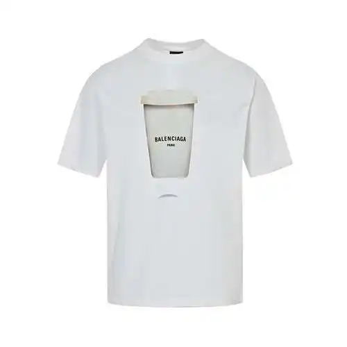 BLCG/Balenciaga 23ss vaso de plástico estampado manga corta