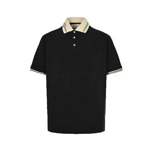 Gu*cci/Gucci Polo escote clásico doble G bordado manga corta