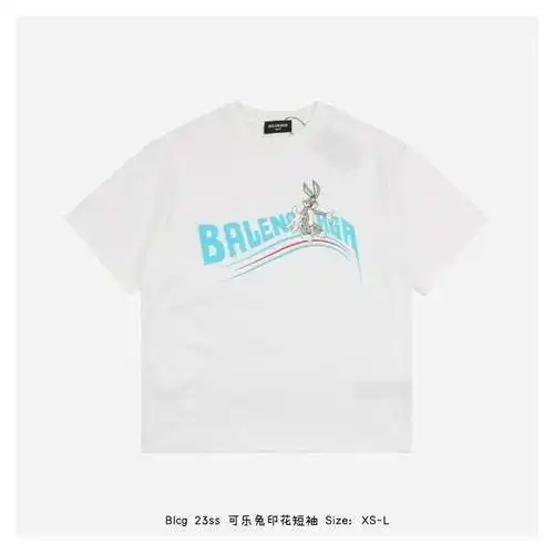 BLCG/Balenciaga 23ss Cola Bunny estampado manga corta