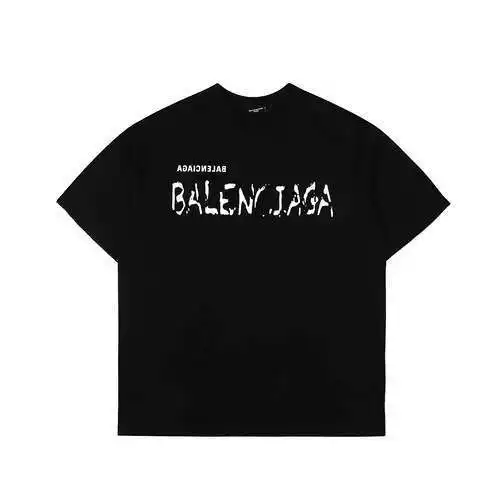 Camiseta de manga corta con logo dañado BLCG/Balenciaga 23SS
