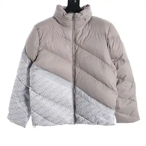 Chaqueta de plumas de alto rendimiento con monograma diagonal para presbicia FD 23FW
