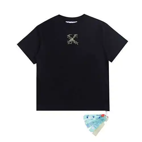 O*FF-W*HITE 23ss camiseta de manga corta con estampado de espuma y flecha incompleta