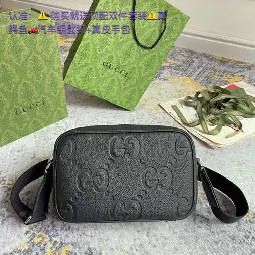 Bolso bandolera GG para hombre, fabricado en cuero original superior importado, versión réplica de a