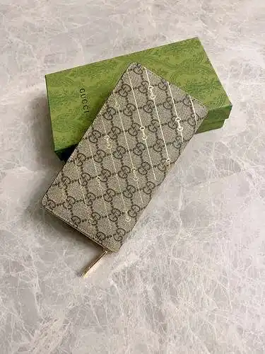 Cartera GG con clip largo, fabricada en piel vacuno original importada, alta calidad, entrega en bol