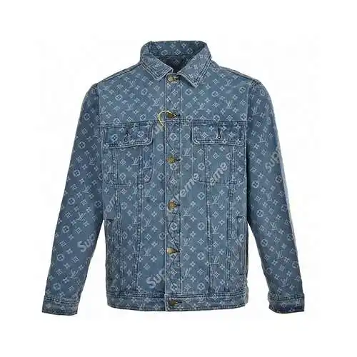 LV & Sup*reme chaqueta vaquera clásica con estampado integral en jacquard