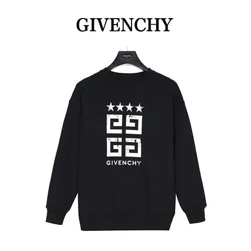 GVC/Givenchy 23ss 4Gsudadera con cuello redondo y logo estampado