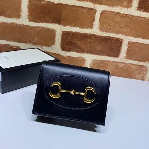 Cartera GG con clip corto fabricada en piel de vacuno original importada, alta calidad, entrega en b