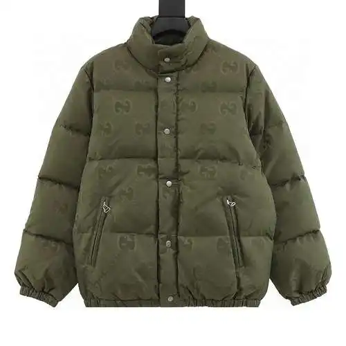 Chaqueta de plumas de jacquard con estampado oscuro y GG grande de G home