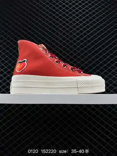 Converse All Star zapatillas altas de mujer con suela gruesa y aumento de altura, estampado de fruta